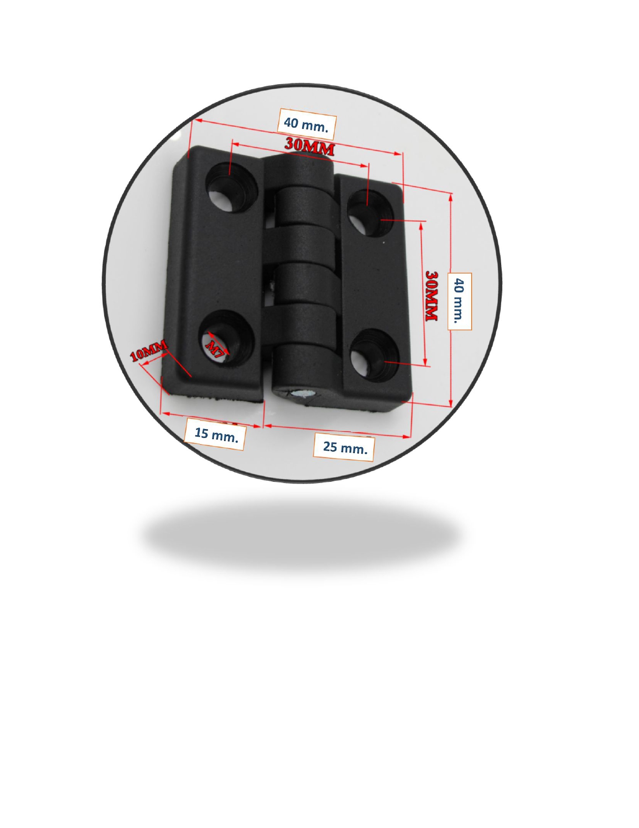 Nylon plastic hinge (ABS) : Size: 40 X 40 Thick-10mm บานพับพลาสติก ขนาด 40 X 40