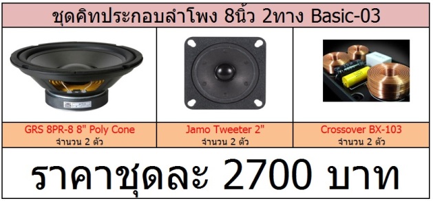 ชุดคิทประกอบลำโพง 8 นิ้ว 2 ทาง Basic-03