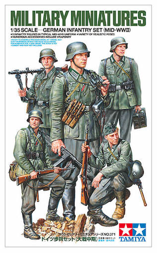 โมเดลฟิกเกอร์ Tamiya ขนาด 1/35 TA35371 German Infantry Set (Mid-WWII)