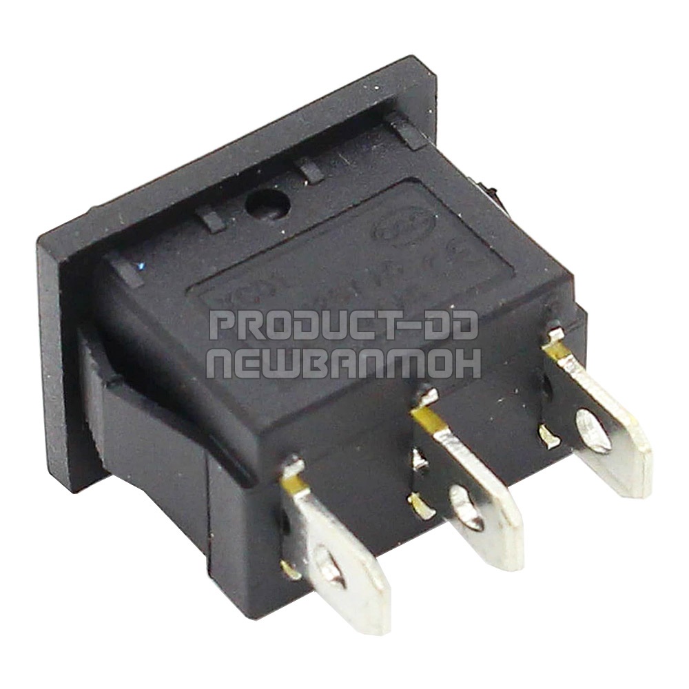 KCD1 สวิตช์กระดก ON-OFF-ON (I-O-II) 3 ขา สีดำ 1A 250V AC