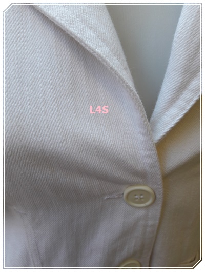FF05404 เสื้อคลุมยีนส์ มือสอง สีขาว แบรนด์ LOLITA อก 30 นิ้ว