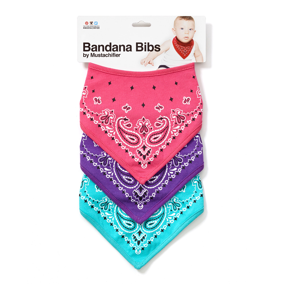 BANDANA BIBS (PINK/PURPLE/MINT)