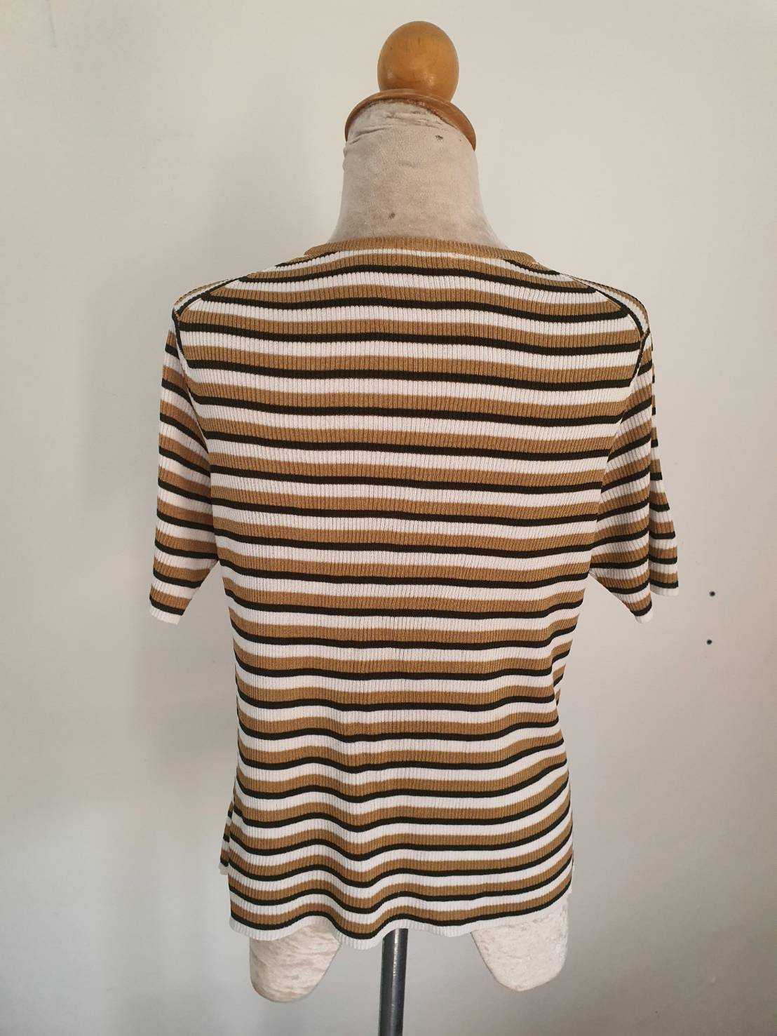 FF05895 เสื้อผ้านิตติ้ง มือสอง ลายทาง อก 34-42 นิ้ว