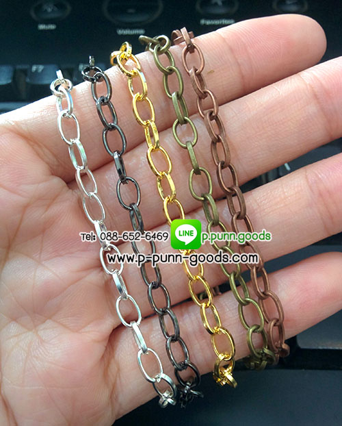 สร้อยข้อมือโซ่ Cross Chain สีเงิน พร้อมตะขอก้ามปู