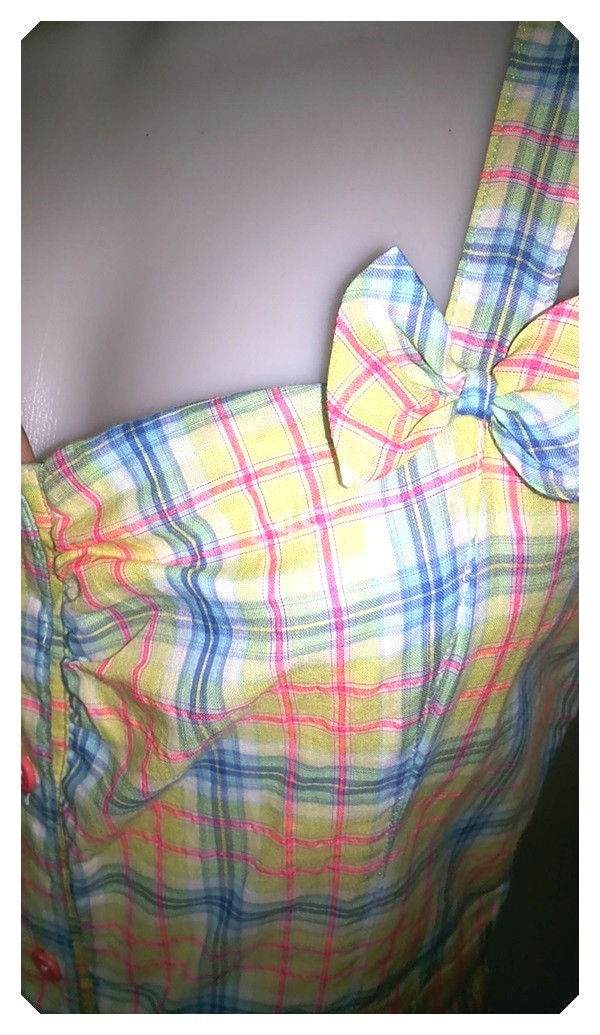 FF05429 จั๊มสูท มือสอง สีเหลืองเขียนอ่อน แบรนด์ JASPAL อก 34 นิ้ว