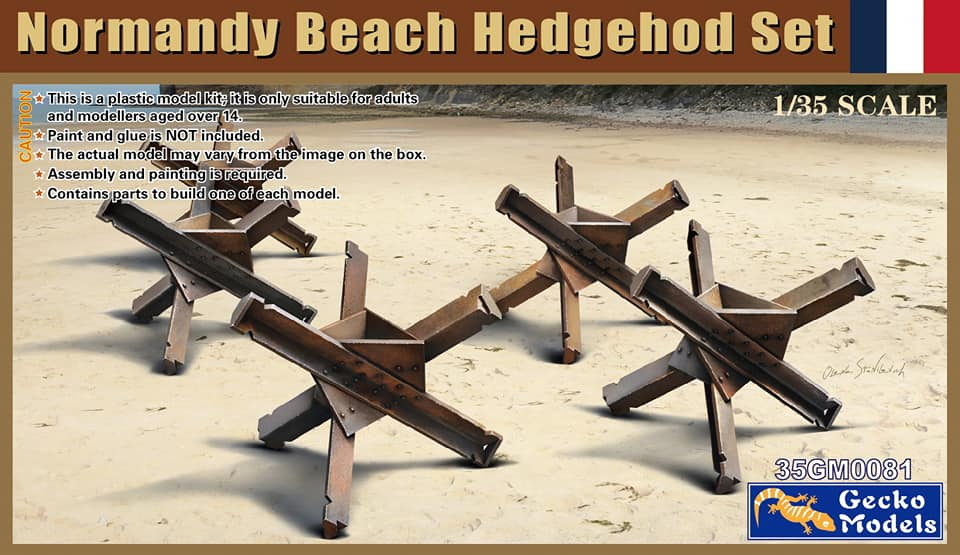 โมเดลเครื่องกีดขวาง ขนาด 1/35 Gecko Model 35GM0081 NORMANDY BEACH HEDGEHOD SET