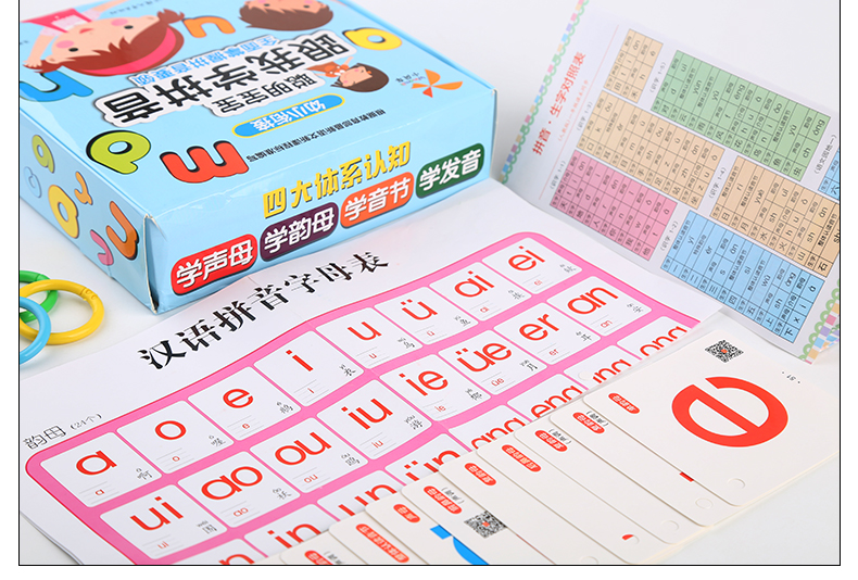 บัตรคำศัพท์สมาร์ทการ์ดภาษาจีนสอนออกเสียงพินอิน 聪明宝宝跟我学拼音