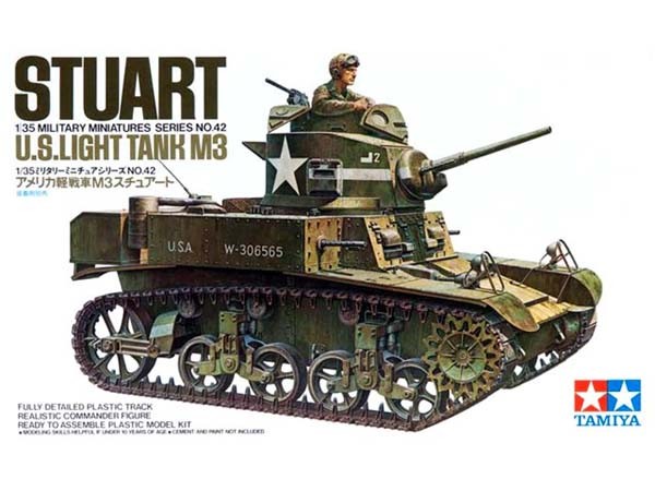 โมเดลรถถังทามิย่า ขนาด 1/35 Tamiya TA35042 US M3 Stuart Light Tank