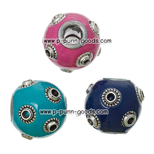 ลูกปัดอินโดนีเซีย (14x15 มม.) Clay Indonesia European Beads