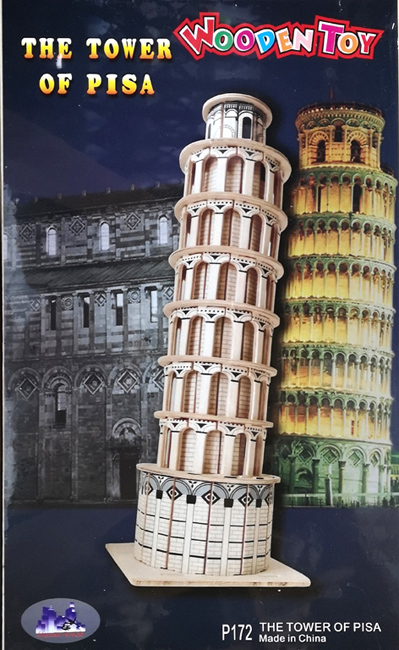 Dinokids3D ตัวต่อไม้ 3 มิติ หอเอนเมืองปิซ่า Leaning Tower of Pisa จิ๊กซอว์ไม้ โมเดลไม้ 3 มิติ