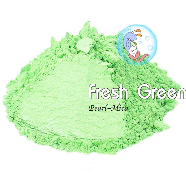 Color Green : Fresh Green mica pearlescent pigment/ สีเขียวประกายมุก /สีไมก้า ผงละเอียดมีประกาย