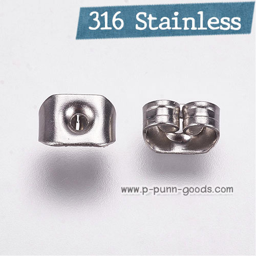 แป้นต่างหูสแตนเลส 5x3.5 มม.(316 Stainless Steel)