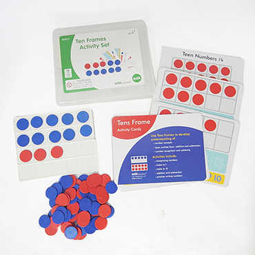 ถาดครบสิบพร้อมแผ่นกิจกรรม Ten Frame Activity Set
