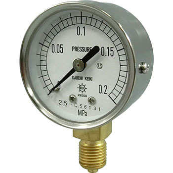 Pressure Gauge :(OUT DIA : 50 mm) KOT-211A-0.2MPa : Daiichi Keiki Seisakusho