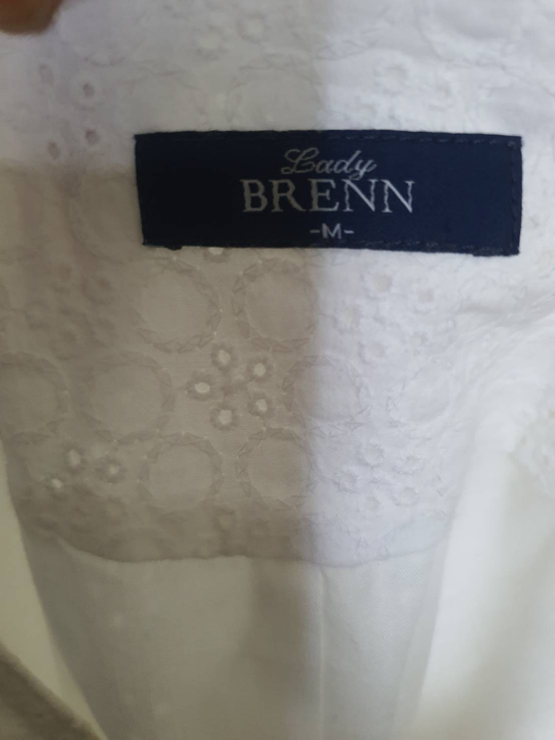 FF06189 เดรสแฟชั่น งานปัก สีขาว แบรนด์ BRENN อก 34 นิ้ว