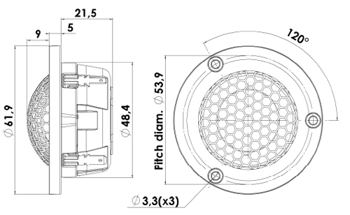 ScanSpeak Illuminator D3004/6020-00 Tweeter Textile Dome