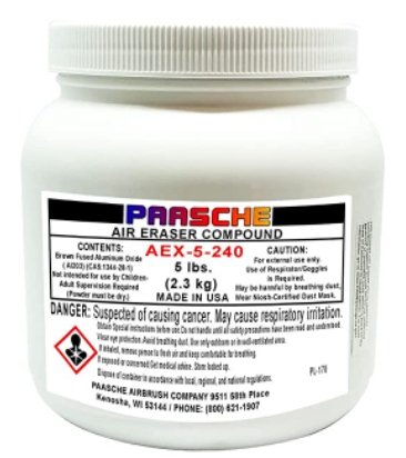 PAASCHE AIRBRUSH, AEX-5-240 ALUMINUM OXIDE ABRASIVE, 240 GRIT , WHITE