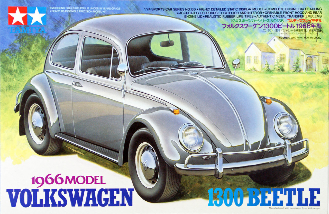 โมเดลรถจำลองทามิย่า ขนาด 1/24 TA24136 Volkswagen 1300 Beetle w/Engine
