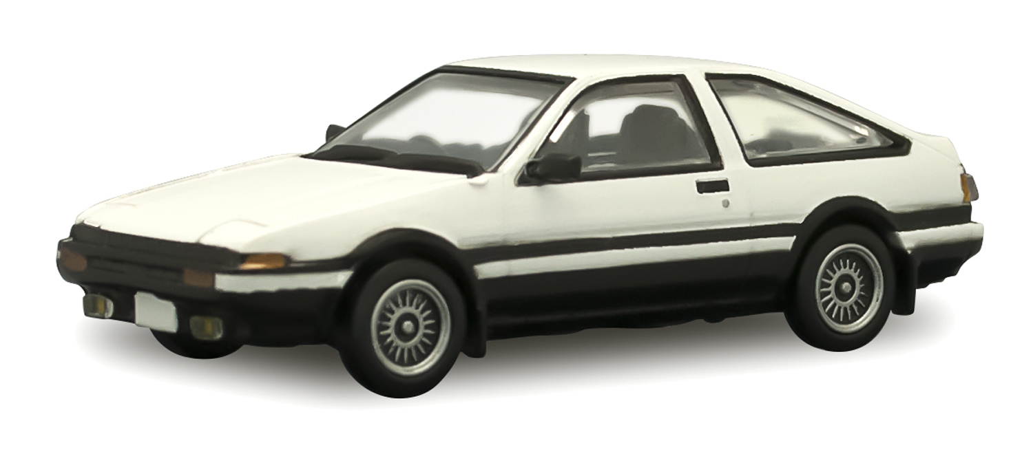 โมเดลรถญี่ปุ่นจำลองขนาด 1/64 เอฟทอย ชุดรถญี่ปุ่นคลาสสิค ชุด 5 #1-B Toyota Sprinter Trueno AE86 White