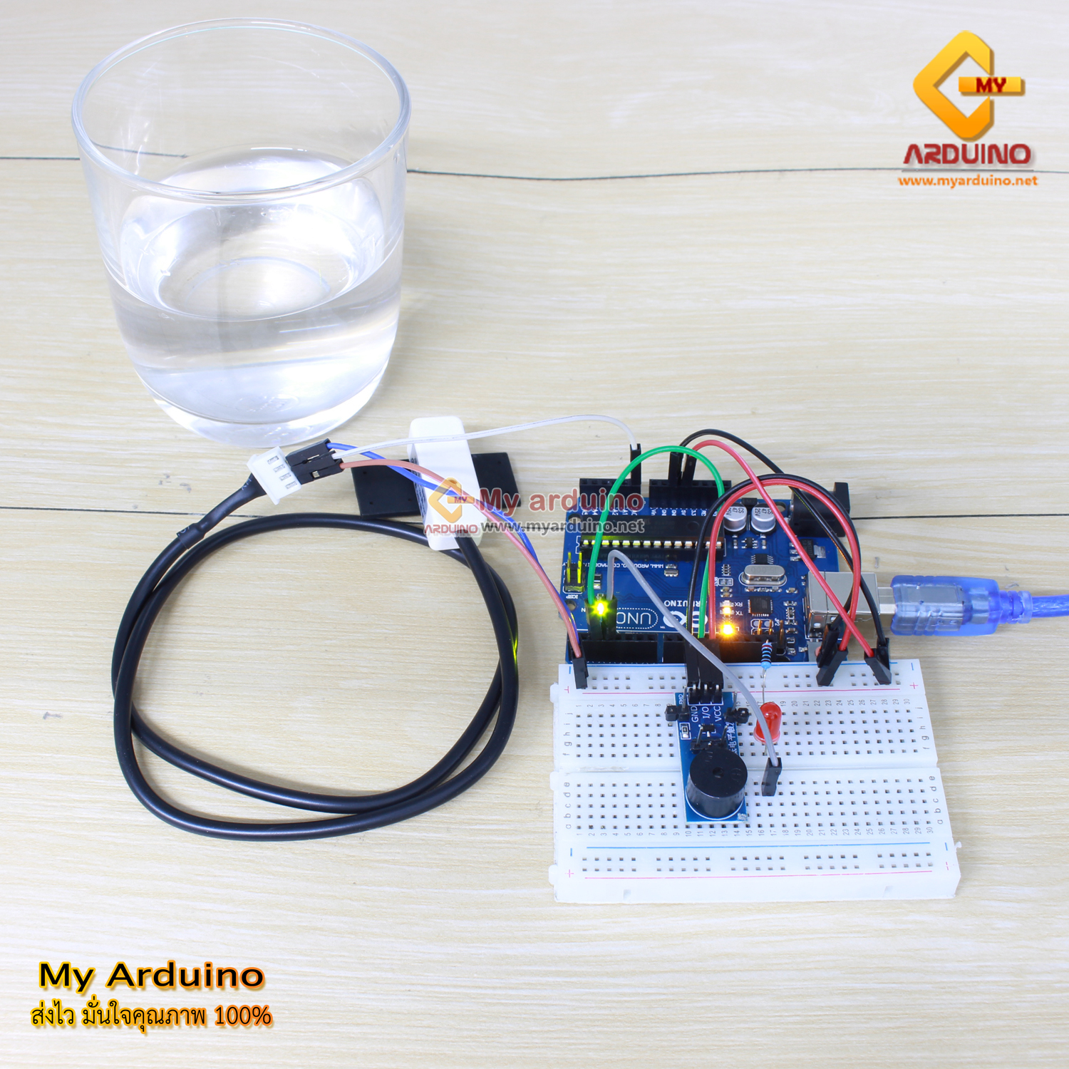 สอนใช้งาน Arduino เซ็นเซอร์วัดระดับน้ำของเหลวแบบไร้สัมผัส liquid level ...