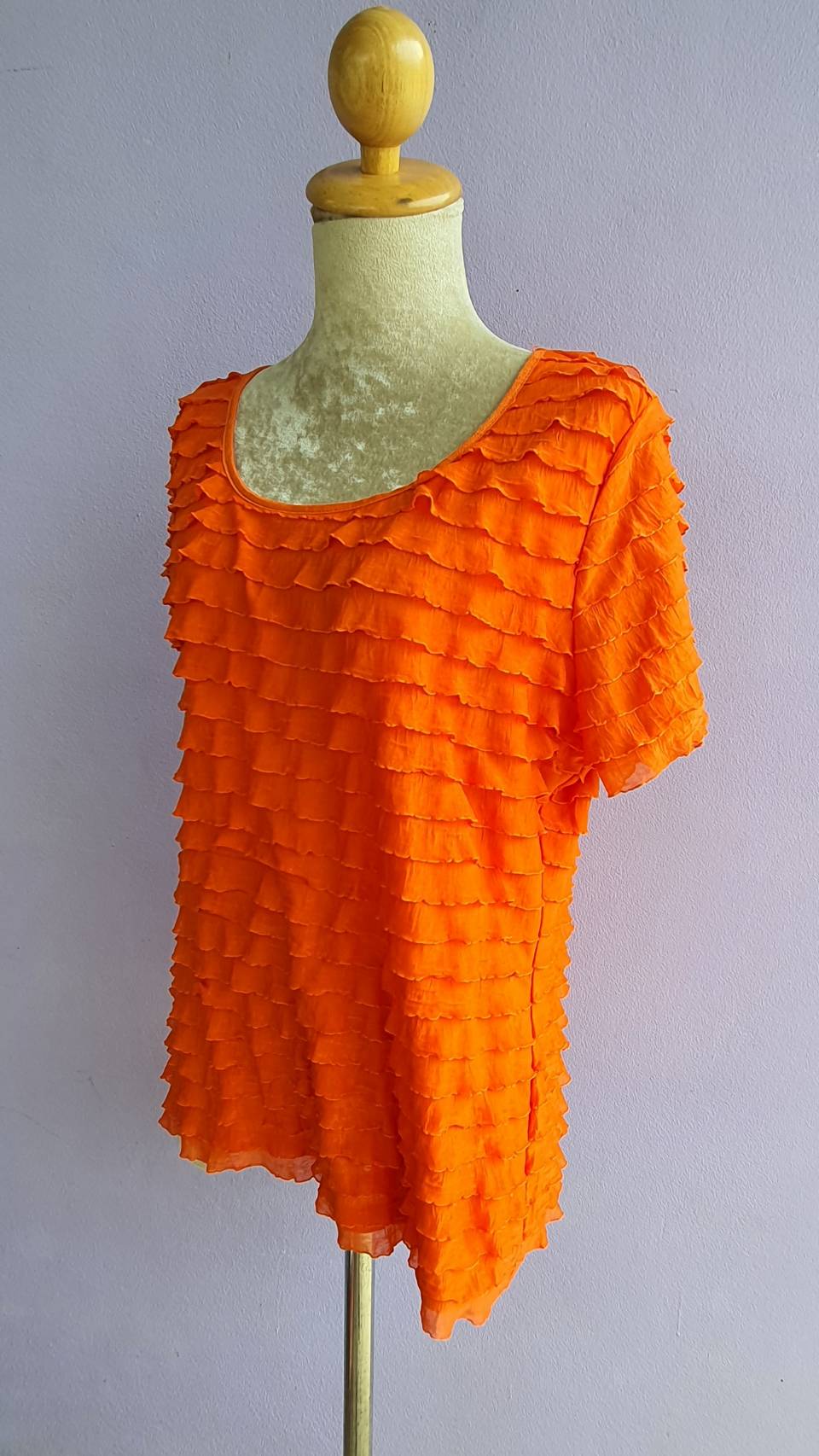 ขายแล้วค่ะ FF03089 เสื้อแฟชั่น สีส้ม แบรนด์ CATO อก 40-45 นิ้ว