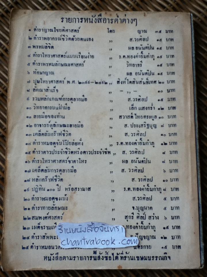 แบบเรียนโหรทางลัด/ ร.ต.ทองคำ ยิ้มกำภู