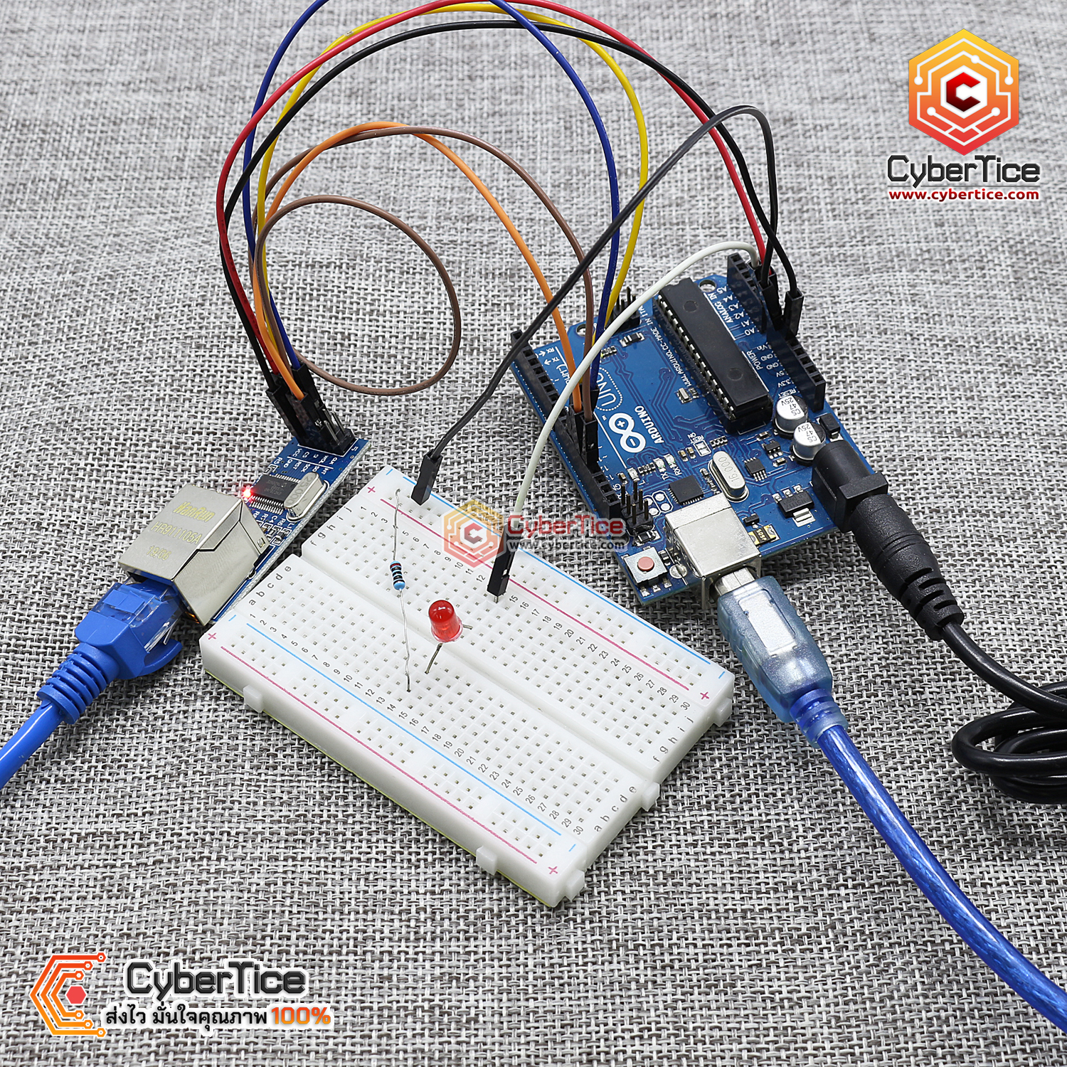 สอนใช้งาน Arduino ENC28J60 SPI Interface Ethernet Network Module Mini ...