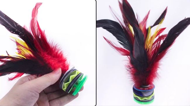 สื่อการสอนภาษาจีน กีฬาพื้นบ้านจีนเตะลูกขนไก่ 民间玩具鸡毛毽子 Folk Toy Kicking Feather Shuttlecock