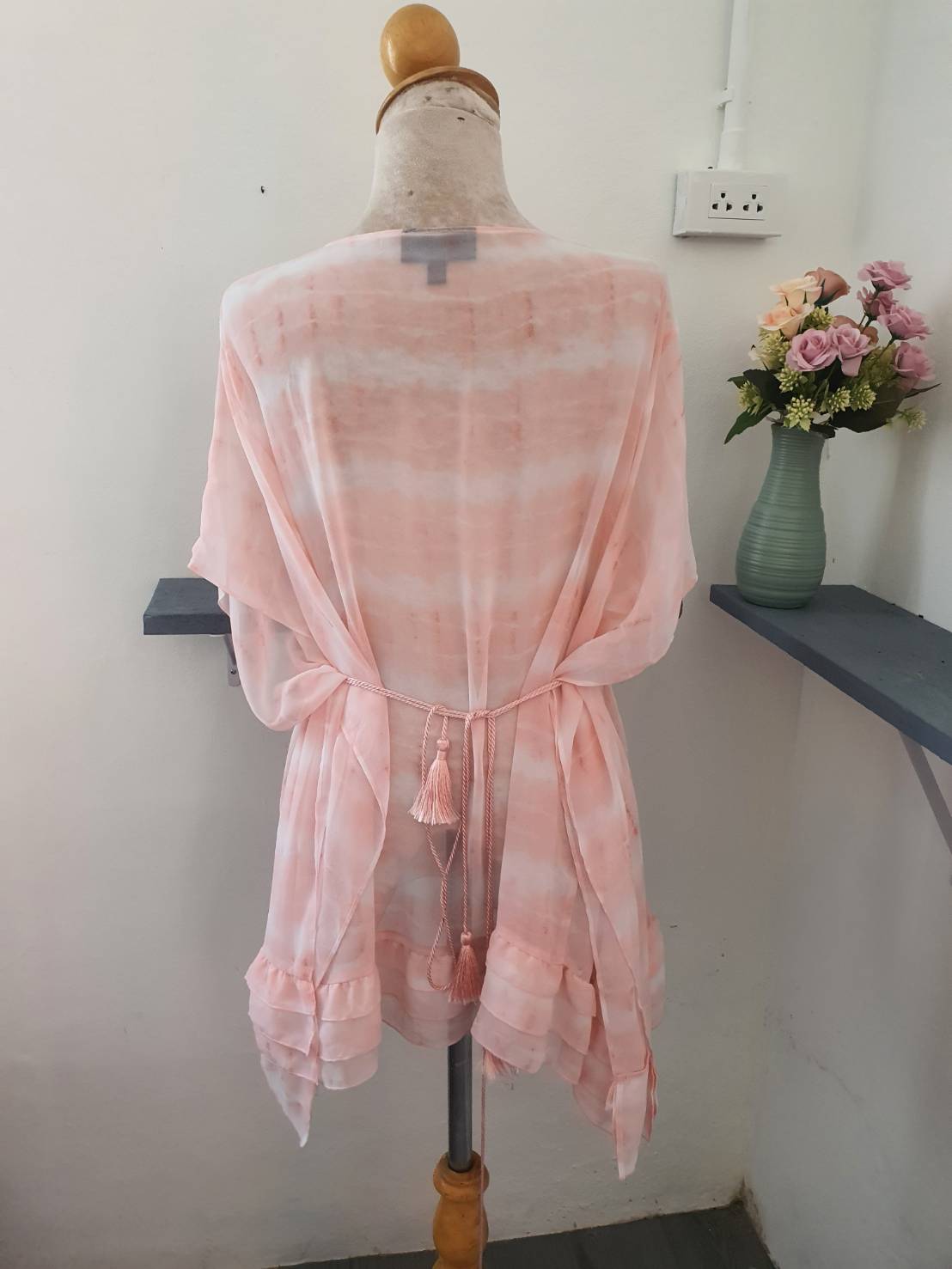 FF05188 เสื้อผ้ามือสอง ชีฟอง สีโอรส แบรนด์ lane bryant อก FREE