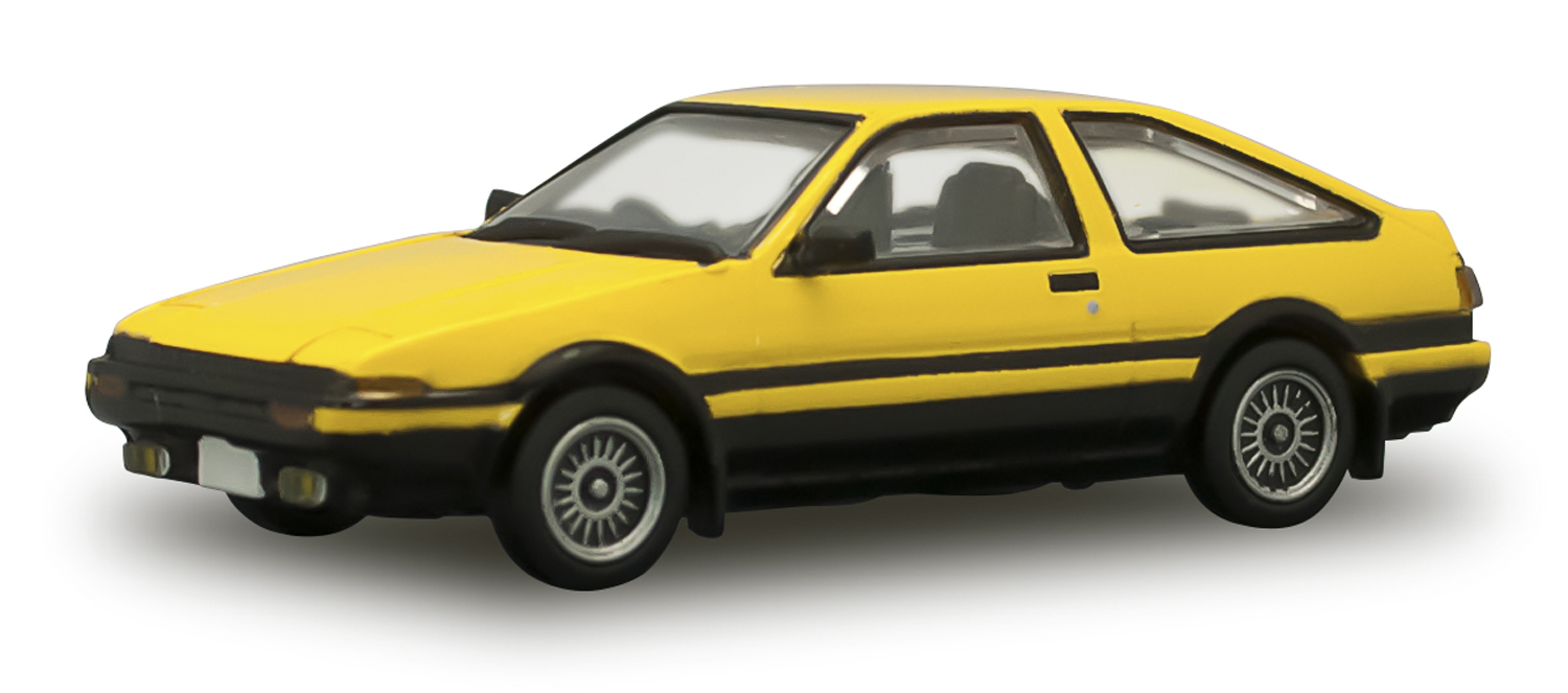 โมเดลรถญี่ปุ่นจำลองขนาด 1/64 เอฟทอย ชุดรถญี่ปุ่นคลาสสิค ชุด 5 #1-E Toyota Sprinter Trueno AE86 Yellow