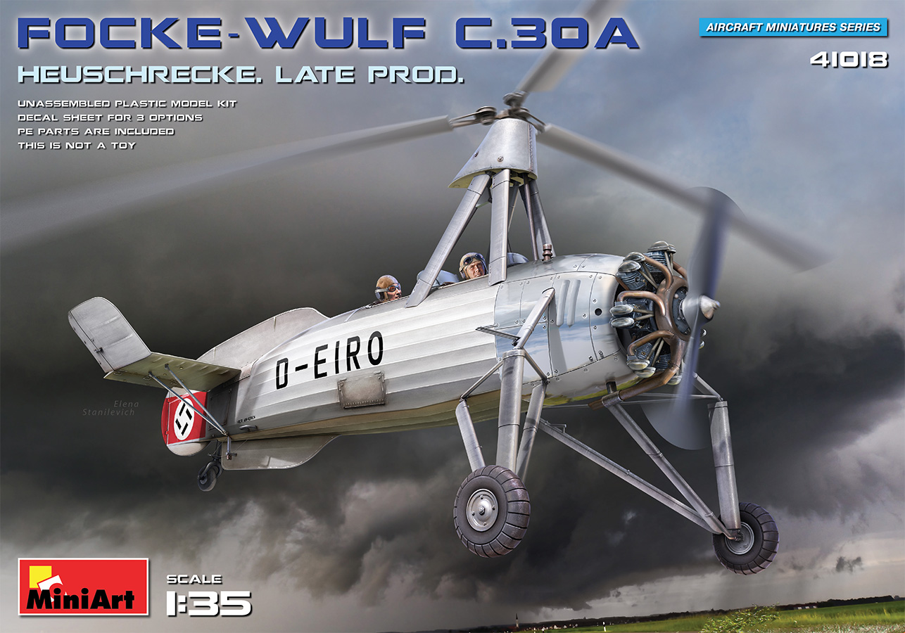 โมเดลอากาศยานปีกหมุน MiniArt ขนาด 1/35 MI41018 FOCKE-WULF FW C.30A HEUSCHRECKE. LATE PROD