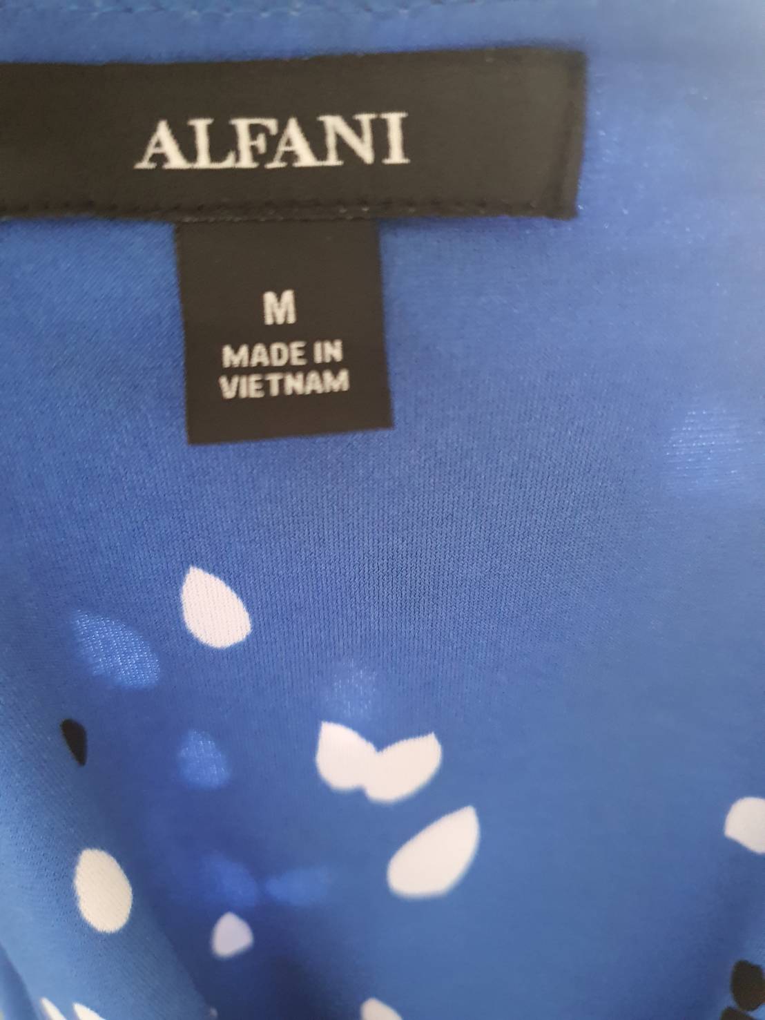 FF06221 เสื้อแฟชั่น สีฟ้าเข้ม แบรนด์ ALFAN อก 38-42 นิ้ว