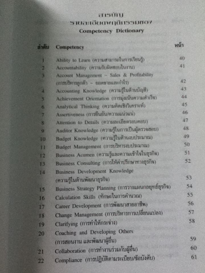 COMPETENCY DICTIONARY/ อาภรณ์ ภู่วิทยพันธุ์