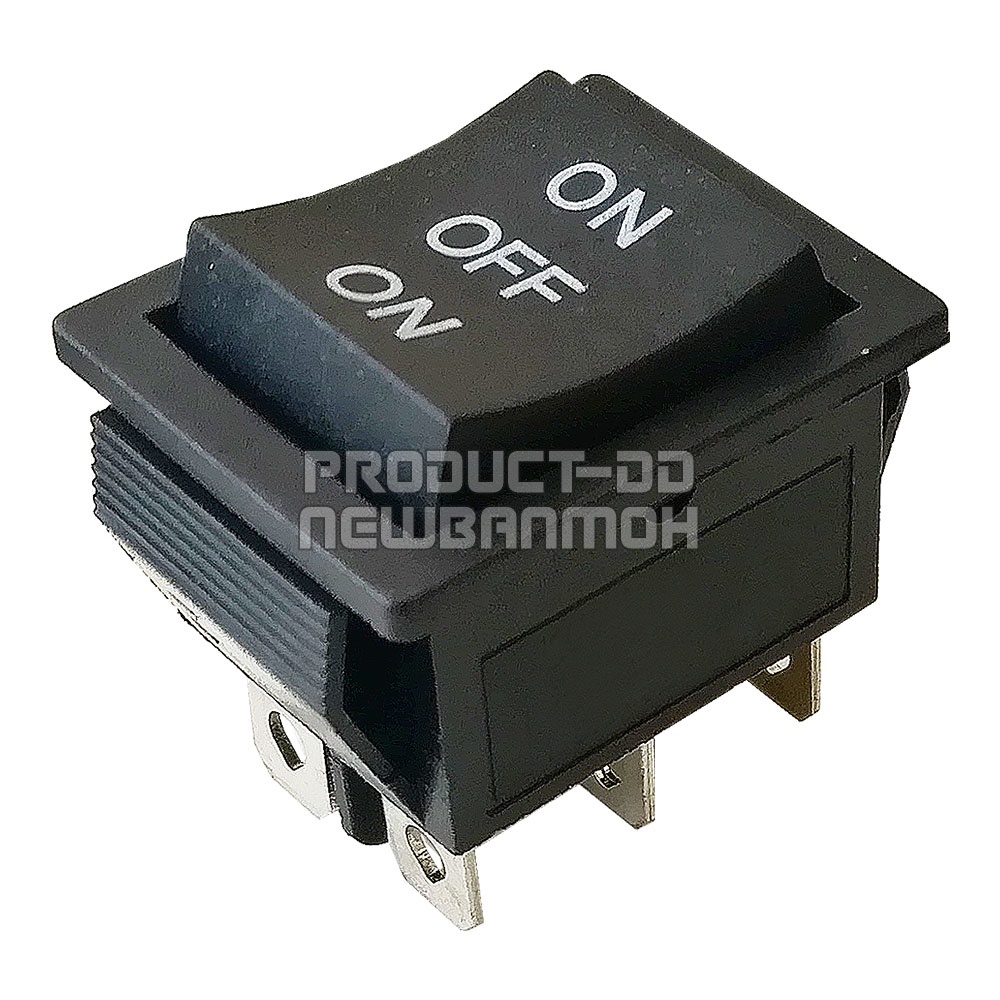 KCD4 สวิตช์กระดก ON-OFF-ON (ON-OFF-ON) 6 ขา สีดำ 16A 250V AC
