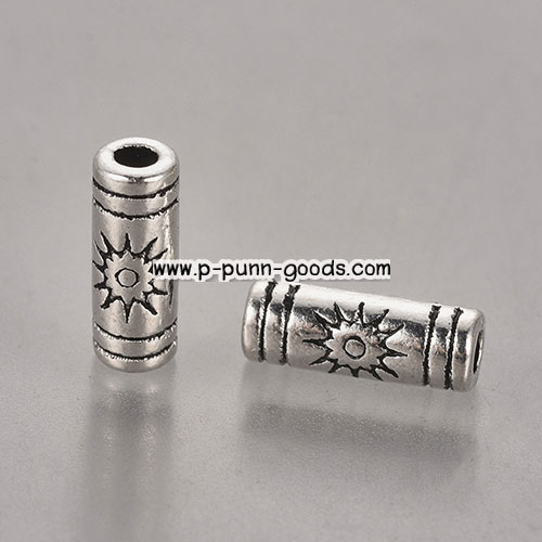 ลูกปัดคั่น ทรงกระบอก 9.5x3.5 มม. สีเงินโบราณ