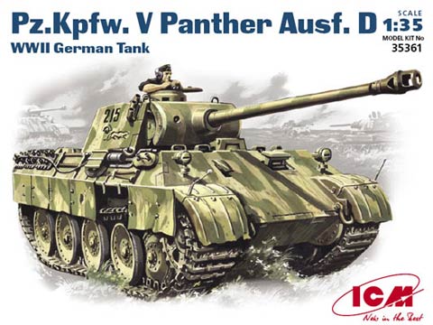 โมเดลรถถัง ICM ขนาด 1/35 ICM35361 Pz.Kpfw.V Panther Ausf.D German WW2 Tank