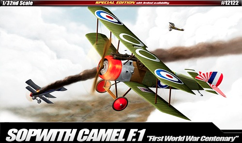 โมเดลรถเครื่องบินจำลอง Academy ขนาด 1/32 AC12122 SOPWITH CAMAL WW1 100TH ANNIVERSARY