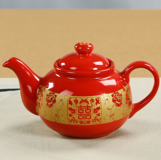 ชุดน้ำชาสำหรับพิธีมงคลสมรสแบบจีน/ของขวัญชุดน้ำชามงคลสมรส 包邮双喜结婚茶具套装婚庆礼品 Double Happiness Wedding Tea Set/Wedding Gift