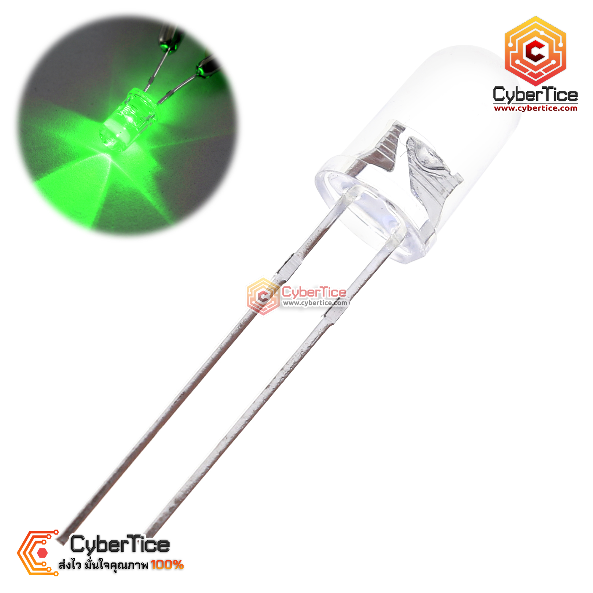LED 5mm หลอดใส สีเขียว จำนวน5ดวง - ขาย Arduino อุปกรณ์ Arduino คุณภาพดี ...