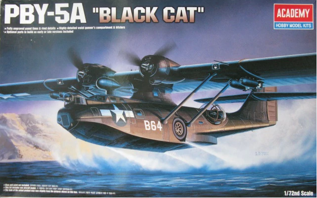 โมเดลเครื่องบินจำลอง Academy ขนาด 1/72 AC12487 PBY-5A "Black Cat"