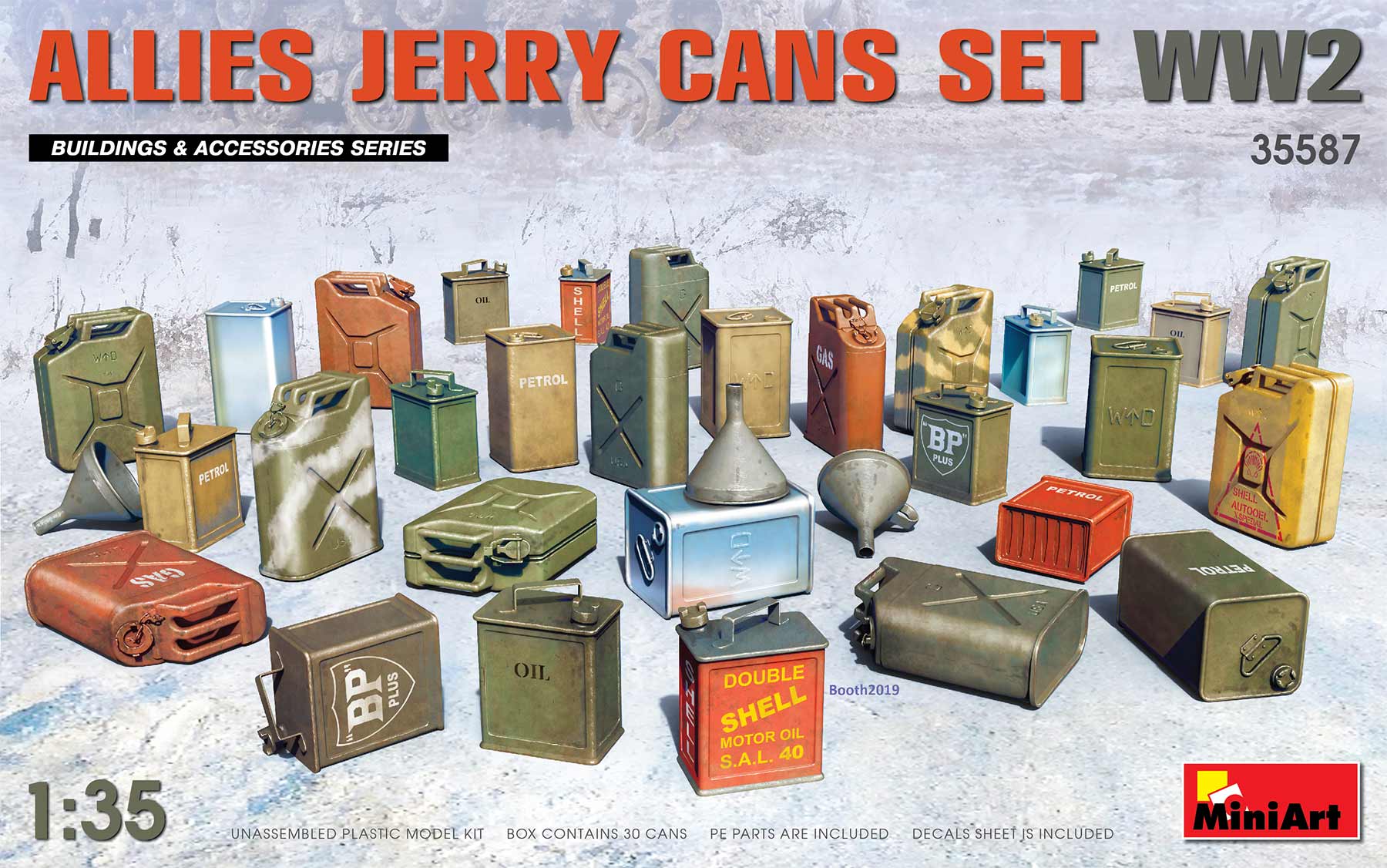 โมเดลฟิกเกอร์ถังน้ำมัน MiniArt ขนาด 1/35 MI35587 Allies Jerry Cans Set WW2
