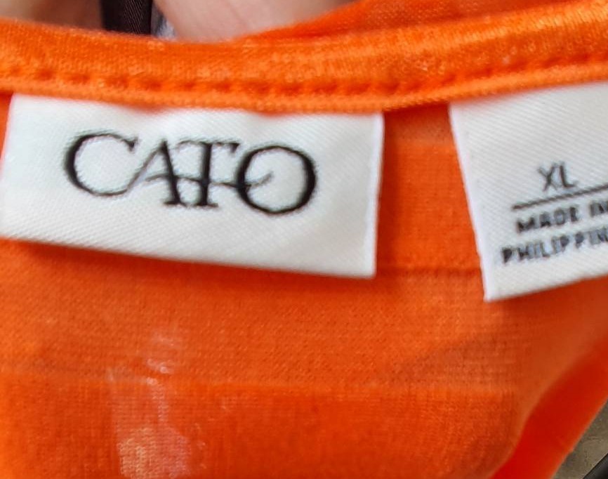 ขายแล้วค่ะ FF03089 เสื้อแฟชั่น สีส้ม แบรนด์ CATO อก 40-45 นิ้ว