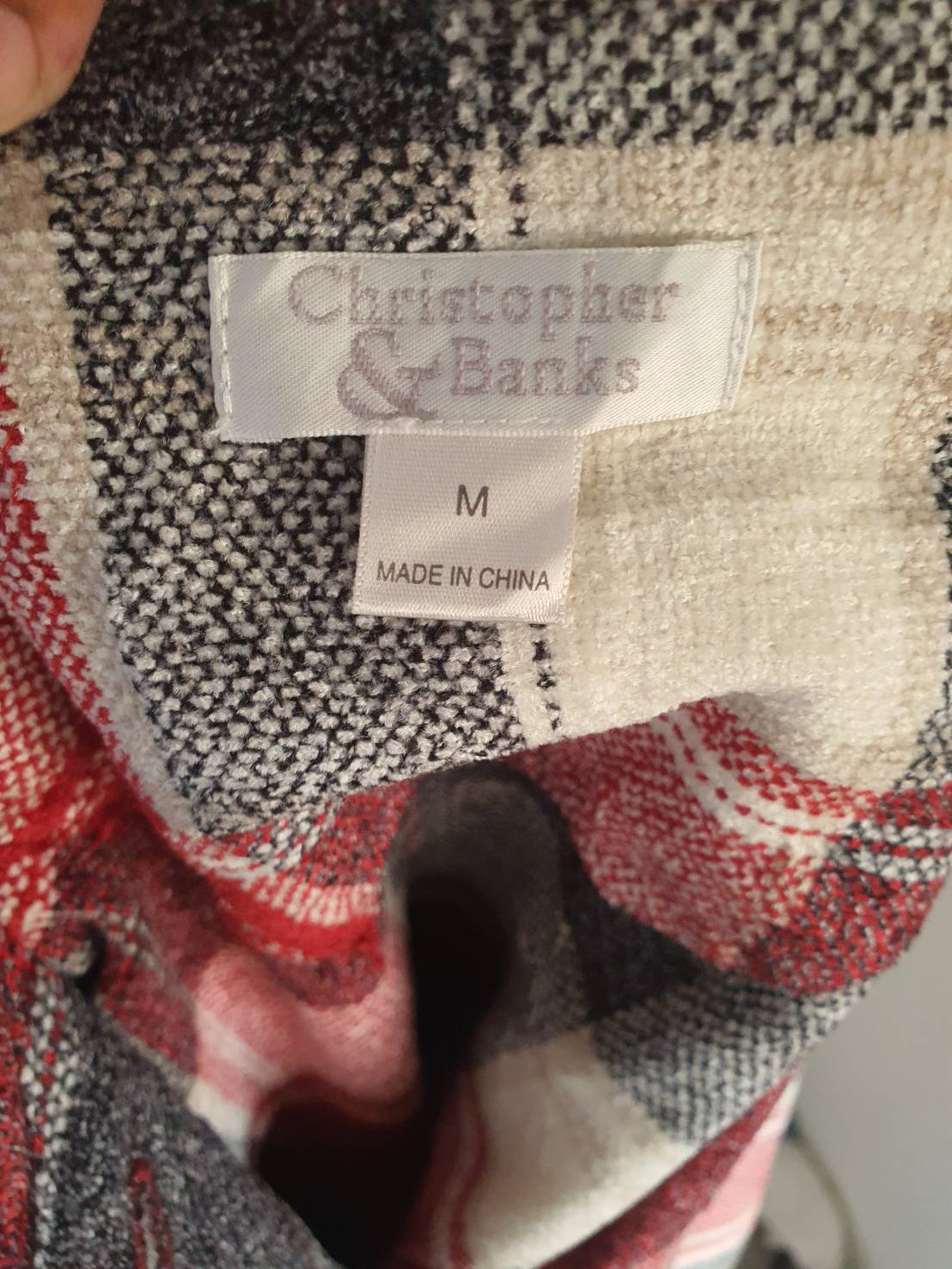 FF05925 เสื้อเชิ้ตลายสก็อต มือสอง Christopher&bank อก 42 นิ้ว