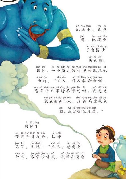 หนังสือนิทานการ์ตูนภาษาจีนอาหรับราตรี 一千零一夜 (注音美绘版) The Arabian Nights (Chinese Phonetic Version)