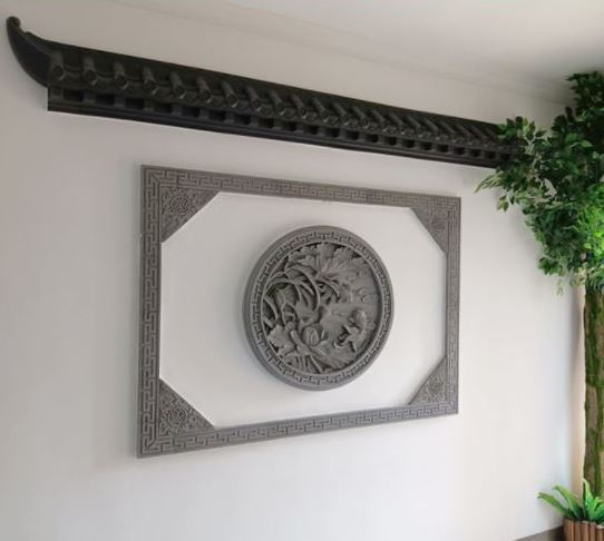 หลังคากระเบื้อง แบบจีน แบบเกาหลี แบบญี่ปุ่น ทำจากพีวีซีสำหรับตกแต่งสถานที่ต่างๆ 客厅瓦片造型墙壁装饰品创意瓦片装饰 Chinese Korean Japanese Tile Decoration Creative Tile Decoration