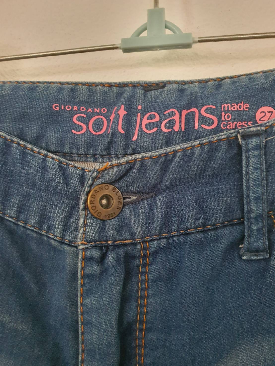FF06298 กางเกงยีนส์มือสอง ฟอกนิ่ม แบรนด์ GIORDANO SOFT JEANS เอว 28 นิ้ว