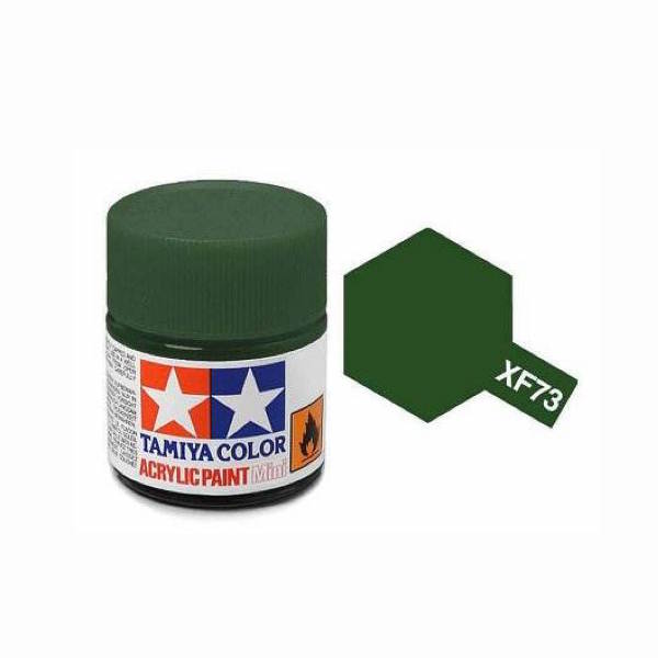 สีทาโมเดลสูตรน้ำอะคริลิกทามิย่า Tamiya Acrylic XF-73 Dark Green (JGSDF) (10 ml)
