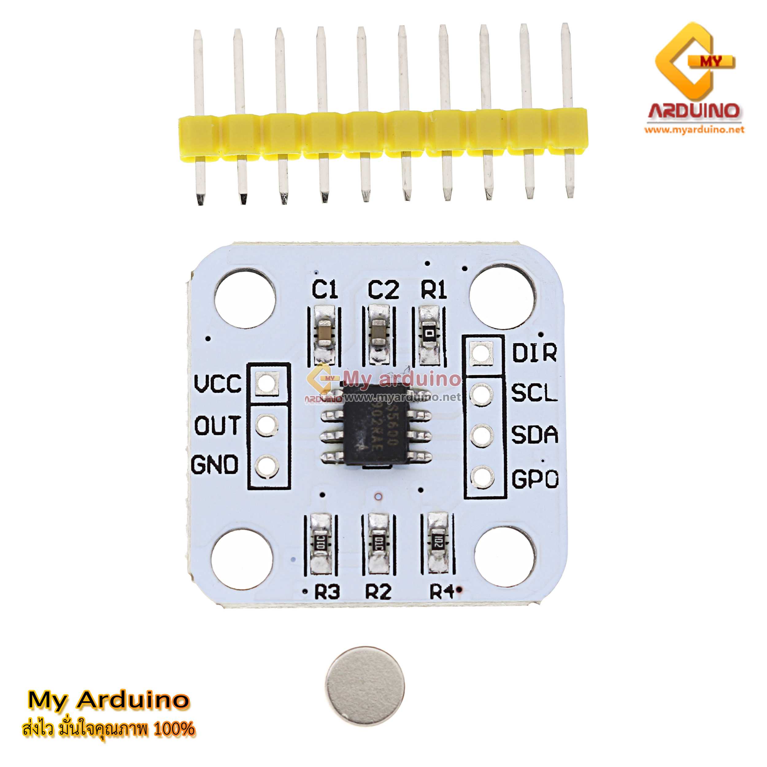 AS5600 เซ็นเซอร์ตรวจจับแม่เหล็ก magnetic encoder magnetic induction ...