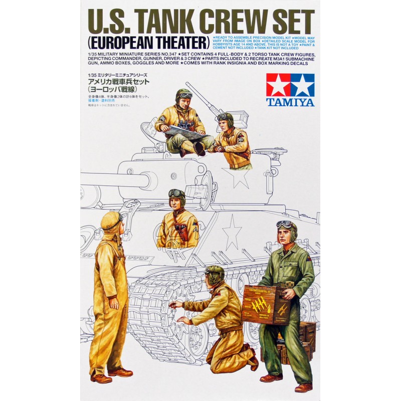 โมเดลฟิกเกอร์ทหาร Tamiya ขนาด 1/35 TA35347 US Tank Crew Set