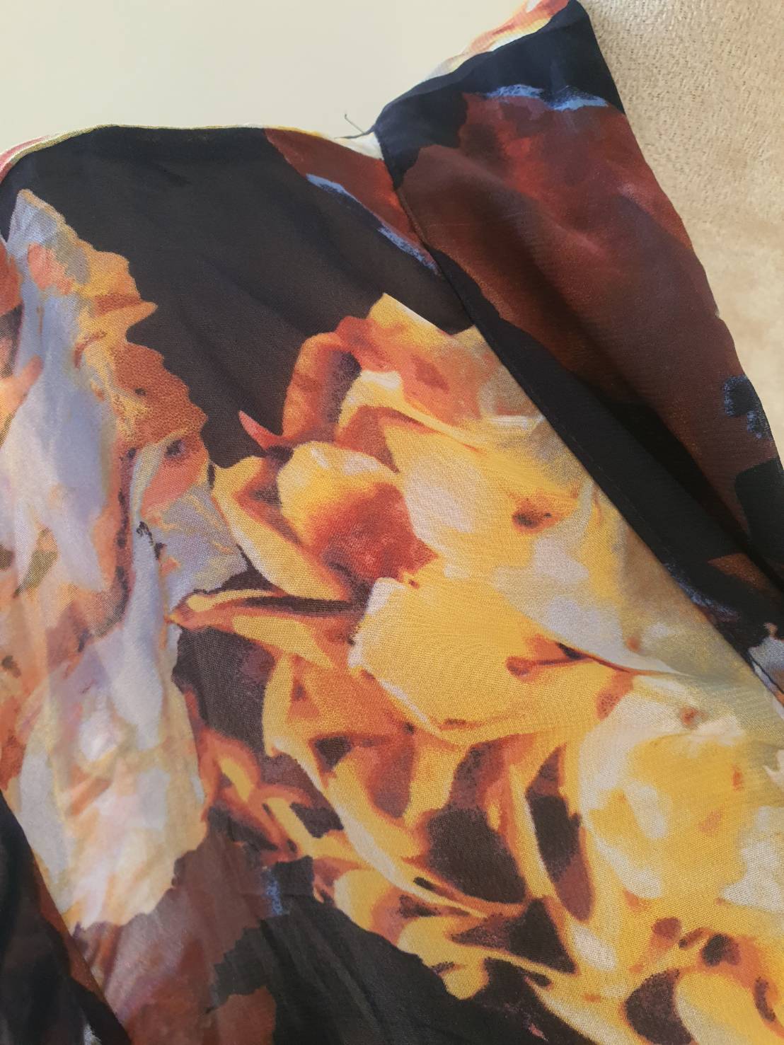 FF05809 เสื้อแฟชัน ชีฟอง มือสอง ลายดอกไม้ อก 48 นิ้ว